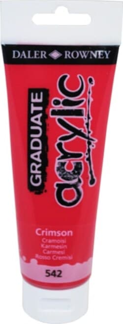 Colore acrilico fine Graduate - 120 ml - cremisi - Daler Rowney Giochi e giocattoli/Attività creative/Accessori per disegnare e colorare/Pittura/Acquarelli Eurocartuccia - Pavullo, Commerciovirtuoso.it