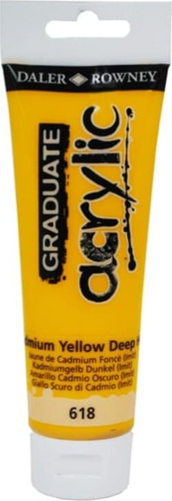 Colore acrilico fine Graduate - 120 ml - giallo cadmio scuro - Daler Rowney Giochi e giocattoli/Attività creative/Accessori per disegnare e colorare/Pittura/Acquarelli Eurocartuccia - Pavullo, Commerciovirtuoso.it