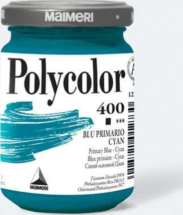 Colore vinilico Polycolor - 140 ml - blu primario cyan - Maimeri Giochi e giocattoli/Attività creative/Accessori per disegnare e colorare/Pittura/Acquarelli Eurocartuccia - Pavullo, Commerciovirtuoso.it