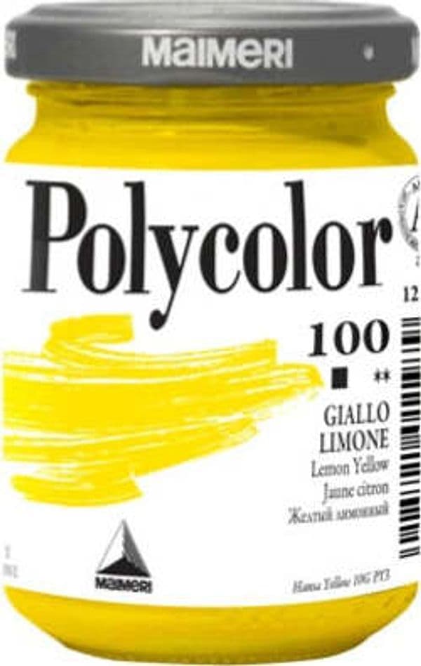 Colore vinilico Polycolor - 140 ml - giallo limone - Maimeri Giochi e giocattoli/Attività creative/Accessori per disegnare e colorare/Pittura/Acquarelli Eurocartuccia - Pavullo, Commerciovirtuoso.it