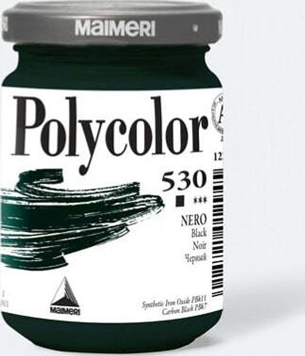 Colore vinilico Polycolor - 140 ml - nero - Maimeri Giochi e giocattoli/Attività creative/Accessori per disegnare e colorare/Pittura/Acquarelli Eurocartuccia - Pavullo, Commerciovirtuoso.it