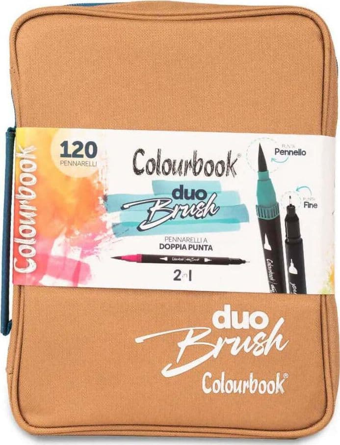 Colourbook Astuccio Color Biscotto Valigetta 120 Brush Pen Doppia Punta in Astucci Cartoleria Deja Vu - Crotone, commercioVirtuoso.it