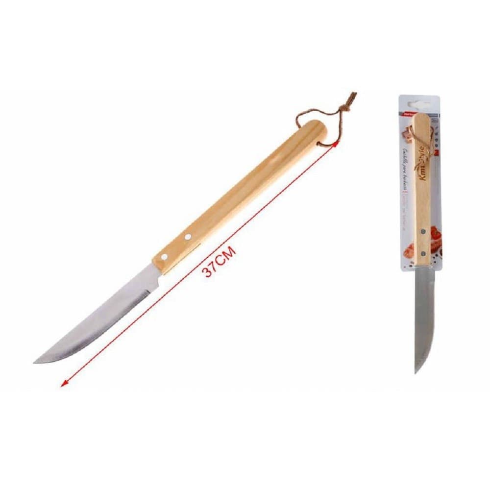 Coltello Per Barbecue 37 Cm Grigliata Di Carne Bbq Con Manico In Legno 2406327 Casa e cucina/Elettrodomestici per la cucina/Piastre e griglie elettriche/Piastre Trade Shop italia - Napoli, Commerciovirtuoso.it