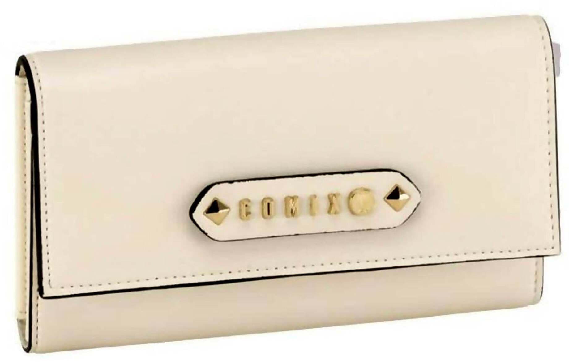 Comix U Portafoglio Donna Glamour Bianco Panna Ecopelle Due Scomparti Con Tasca Portafoglio Porta Tessere Con Cerniera E Bottoni 19x10,5cm in Portafogli Cartolibreria La Fenice - Spadafora, commercioVirtuoso.it