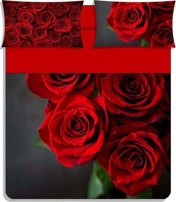 Completo lenzuola copriletto rose stampa digitale matrimoniale - karì in Set di lenzuola e federe Falco Biancheria - Parete, commercioVirtuoso.it