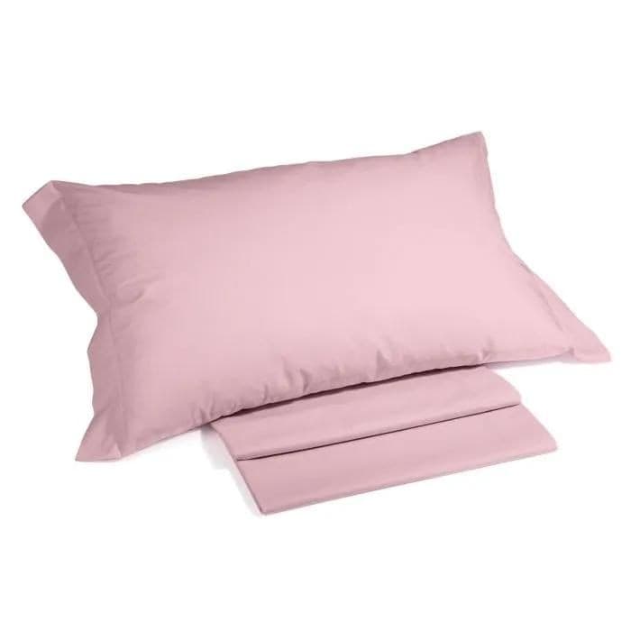 Completo-lenzuola-matrimoniale-Caleffi-tinta-unita-colore-rosa