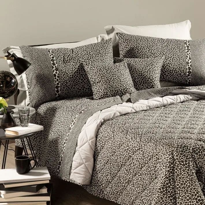 Completo-lenzuola-singolo-Caleffi-art.Leopard-colore-grigio