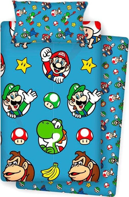 Completo lenzuola singolo super mario 100% cotone in Set di lenzuola e federe Falco Biancheria - Parete, commercioVirtuoso.it