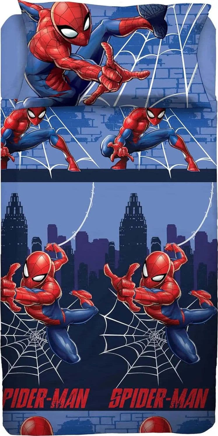 Completo lenzuola spiderman singolo 100% cotone – Disney in Set di lenzuola e federe Falco Biancheria - Parete, commercioVirtuoso.it