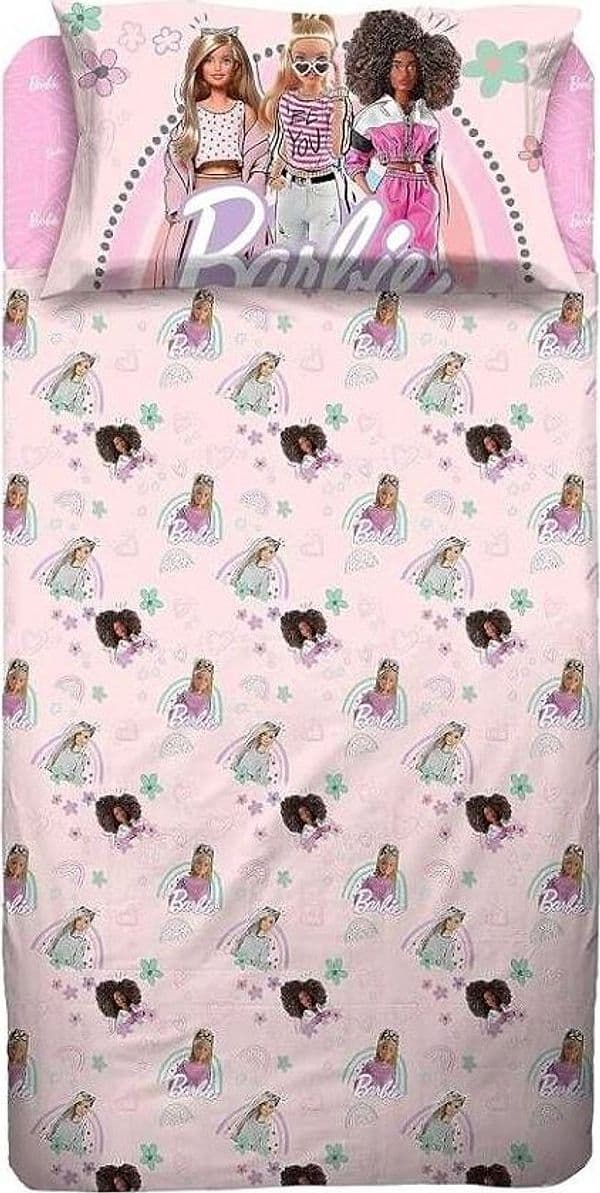 Completo lenzuolo singolo barbie 100% cotone stampa digitale in Set di lenzuola e federe Falco Biancheria - Parete, commercioVirtuoso.it