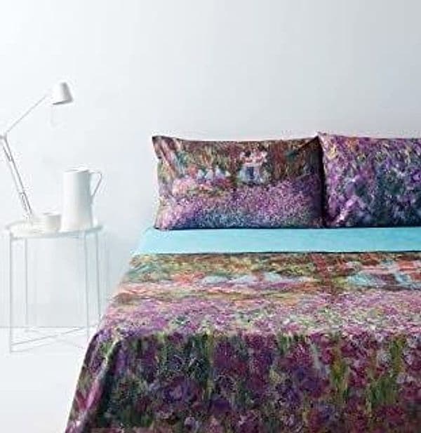 Completo Letto Bassetti in puro cotone Lenzuola effetto copriletto con stampa digitale Art. Il giardino dell’artista a Giverny Matrimoniale Casa e cucina/Tessili per la casa/Biancheria da letto/Lenzuola e federe/Set di lenzuola e federe Biancheria Arredo Home - Nola, Commerciovirtuoso.it