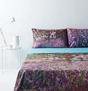 Completo Letto Bassetti in puro cotone Lenzuola effetto copriletto con stampa digitale Art. Il giardino dell’artista a Giverny Matrimoniale Casa e cucina/Tessili per la casa/Biancheria da letto/Lenzuola e federe/Set di lenzuola e federe Biancheria Arredo Home - Nola, Commerciovirtuoso.it