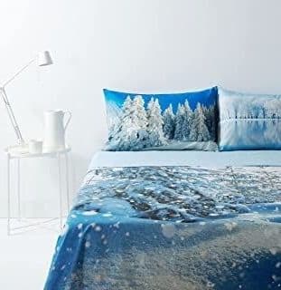 Completo Letto Bassetti in puro cotone Lenzuola effetto copriletto con stampa digitale Art. Let It Snow Matrimoniale Casa e cucina/Tessili per la casa/Biancheria da letto/Lenzuola e federe/Set di lenzuola e federe Biancheria Arredo Home - Nola, Commerciovirtuoso.it
