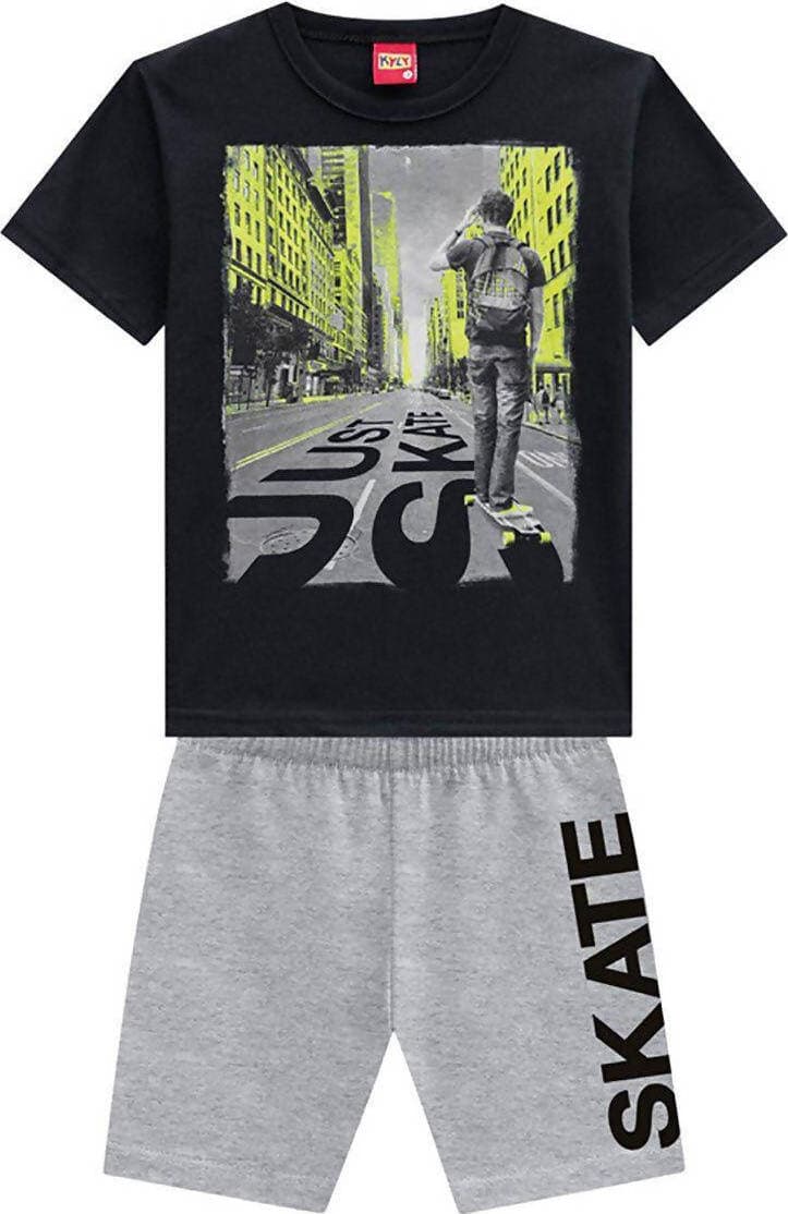 Completo Tuta Bambino Estivo Set Maglietta Mezze Maniche E Pantaloncini Corti Skate Kyly T-shirt A Maniche Corte Skateboard Pantaloni Estivi Completo Estate Bimbo Sportivo