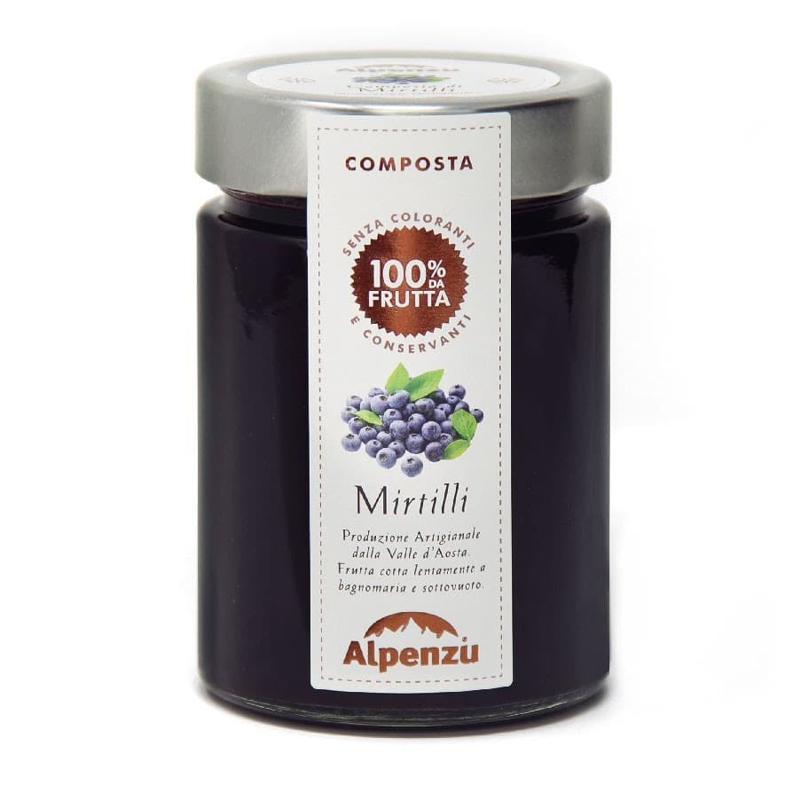 Composta di Mirtilli 100% frutta Alimentari e cura della casa/Marmellate miele e creme spalmabili/Marmellate e confetture/Burro di frutta MariTea bottega del Tè - Lodi, Commerciovirtuoso.it