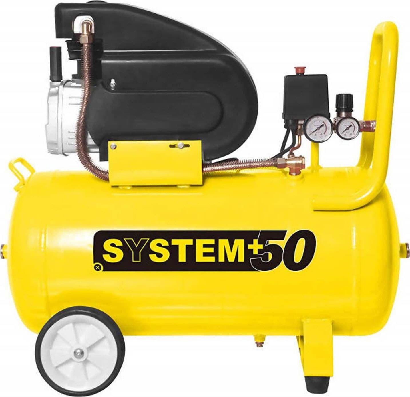 Compressore Ad Aria 50 Lt Sy013 SYSTEM+ Lubrificato Ad Olio Pressione Max. 8 Bar 2 Manometri Ed Attacco Rapido in Compressori d'aria Fermarket Ferramenta Fai da te - Fabriano, commercioVirtuoso.it