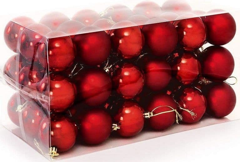 Confezione 54 Palline Di Natale Colore Rosso 6 Cm Addobbo Natalizio in Palle e palline Trade Shop italia - Napoli, commercioVirtuoso.it