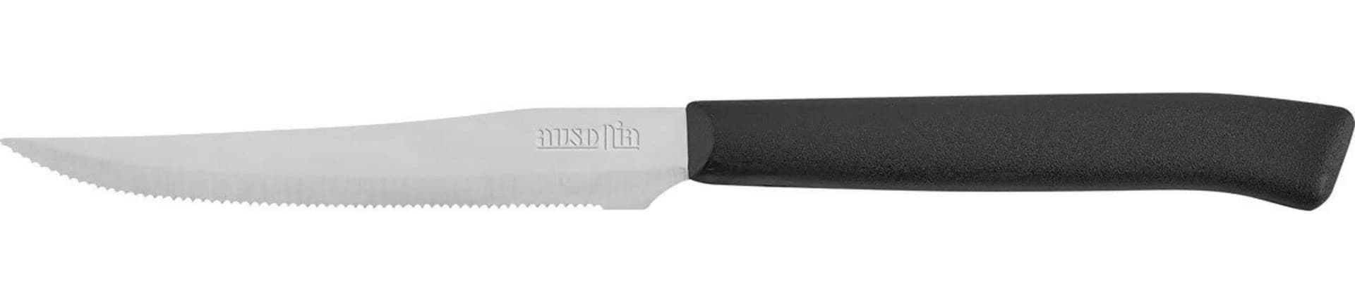 Confezione 6 Pezzi Coltello Bistecca Con Manico Plastica Nero Cm. 11 Ausonia - 61652 in Coltelli da bistecca Ausonia - Maniago, commercioVirtuoso.it