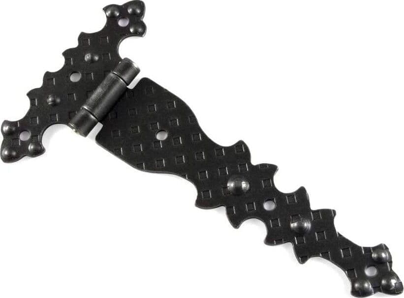CONFEZIONE-DA-1-PEZZO---CERNIERA-RUSTICA-PIANA-IN-FERRO-MARTELLATO-182X92MM---COLORE-NERO