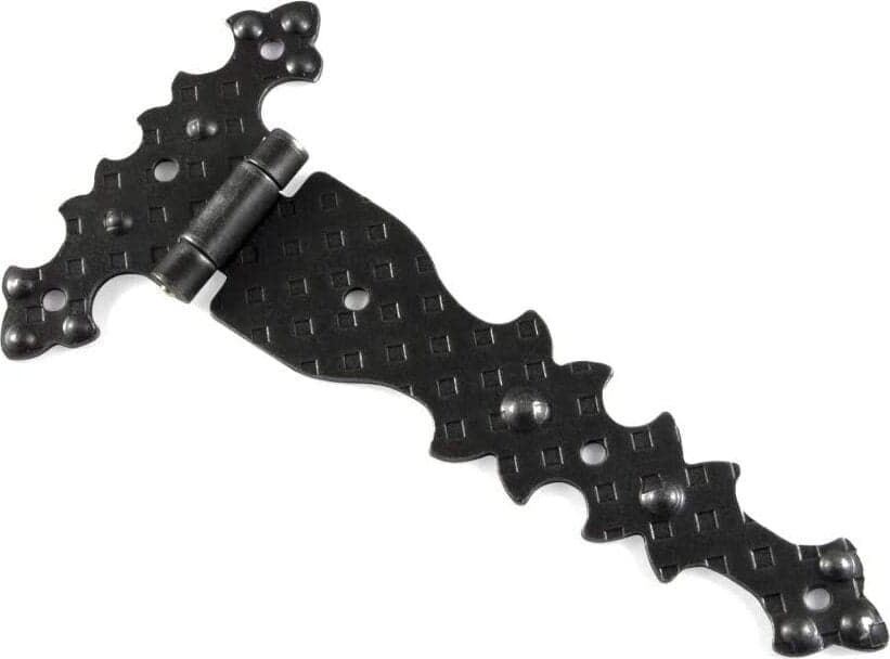 CONFEZIONE-DA-1-PEZZO---CERNIERA-RUSTICA-PIANA-IN-FERRO-MARTELLATO-182X92MM---COLORE-NERO
