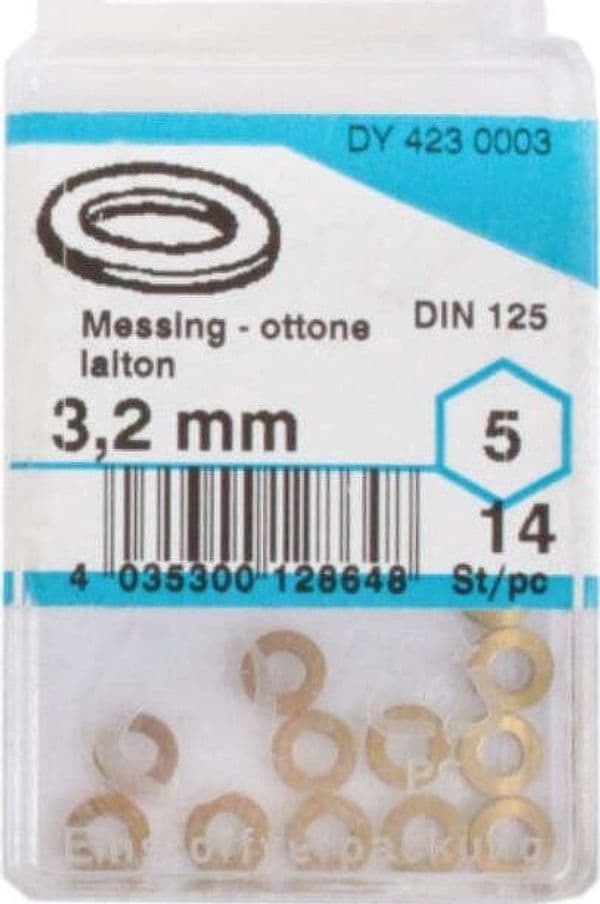 CONFEZIONE-DA-14-PEZZI---RONDELLE-3,2MM---IN-OTTONE