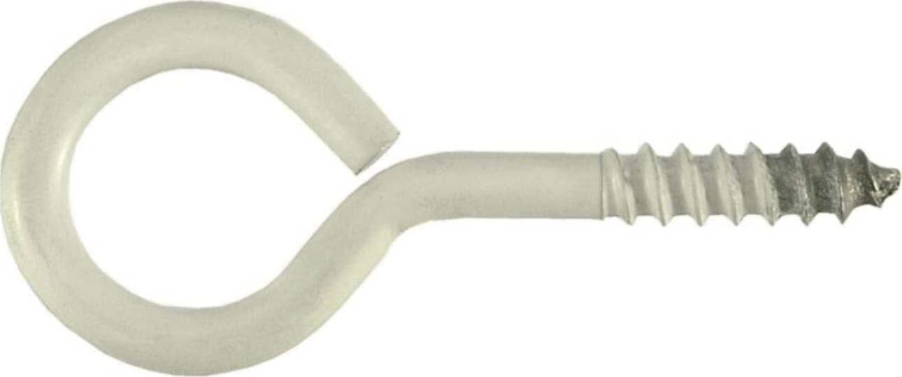 CONFEZIONE-DA-4-PEZZI---OCCHIOLI-AD-ANELLO-FILETTATI-4,0x30x14MM---IN-ACCIAIO-ZINCATO-VERNICIATO-BIANCO