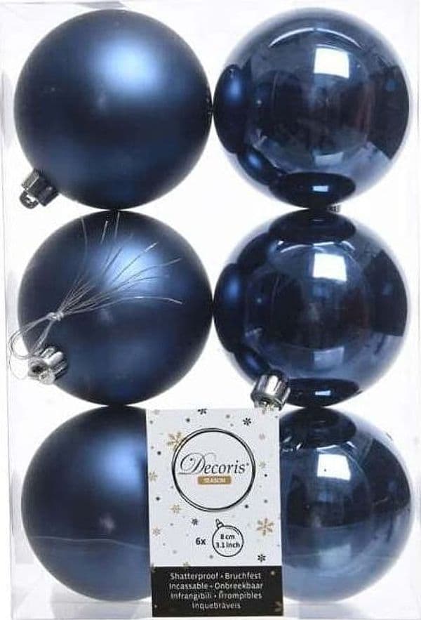 Confezione di 6 palline di Natale 8 cmmBlu notte Casa e cucina/Decorazioni per interni/Addobbi e decorazioni per ricorrenze/Decorazioni natalizie/Addobbi e decorazioni/Palle e palline Scontolo.net - Potenza, Commerciovirtuoso.it