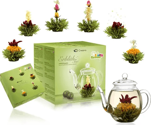 Confezione Fiori di Tè Verde con Teiera in Vetro Casa e cucina/Tè e caffè/Teiere con infusore MariTea bottega del Tè - Lodi, Commerciovirtuoso.it