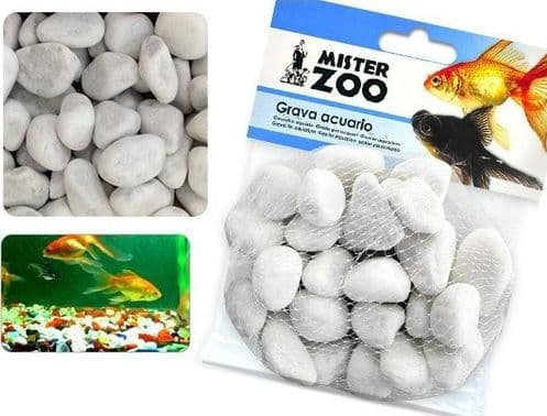 CONFEZIONE GHIAIA ACQUARIO 500 GR BIANCO PER FONDO FONDALE 16 X 13 CM MISTER ZOO