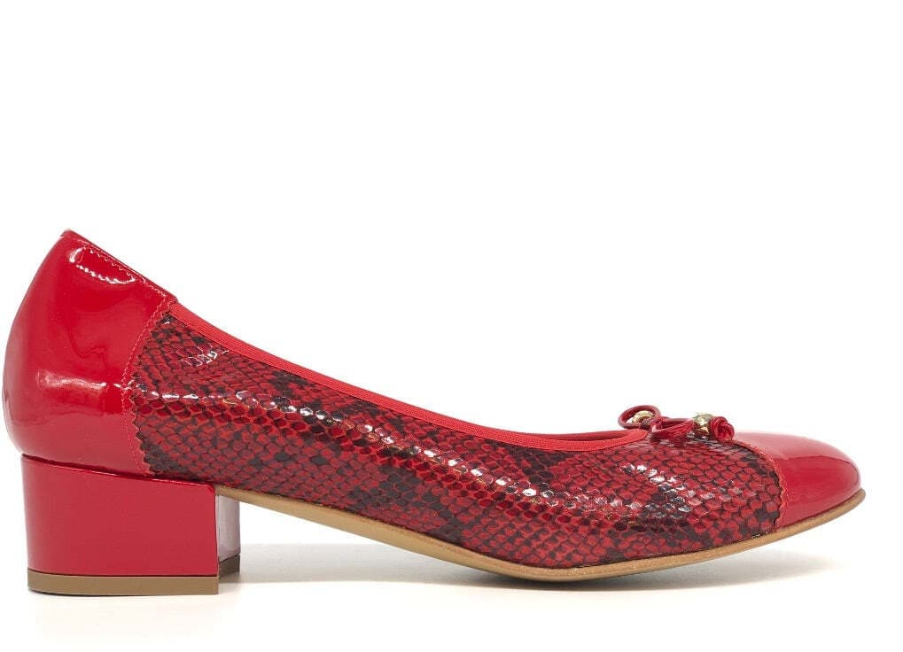 CONFORT Decollétè basso donna in vernice rossa in Scarpe col tacco Calzature Durello - Agna, commercioVirtuoso.it
