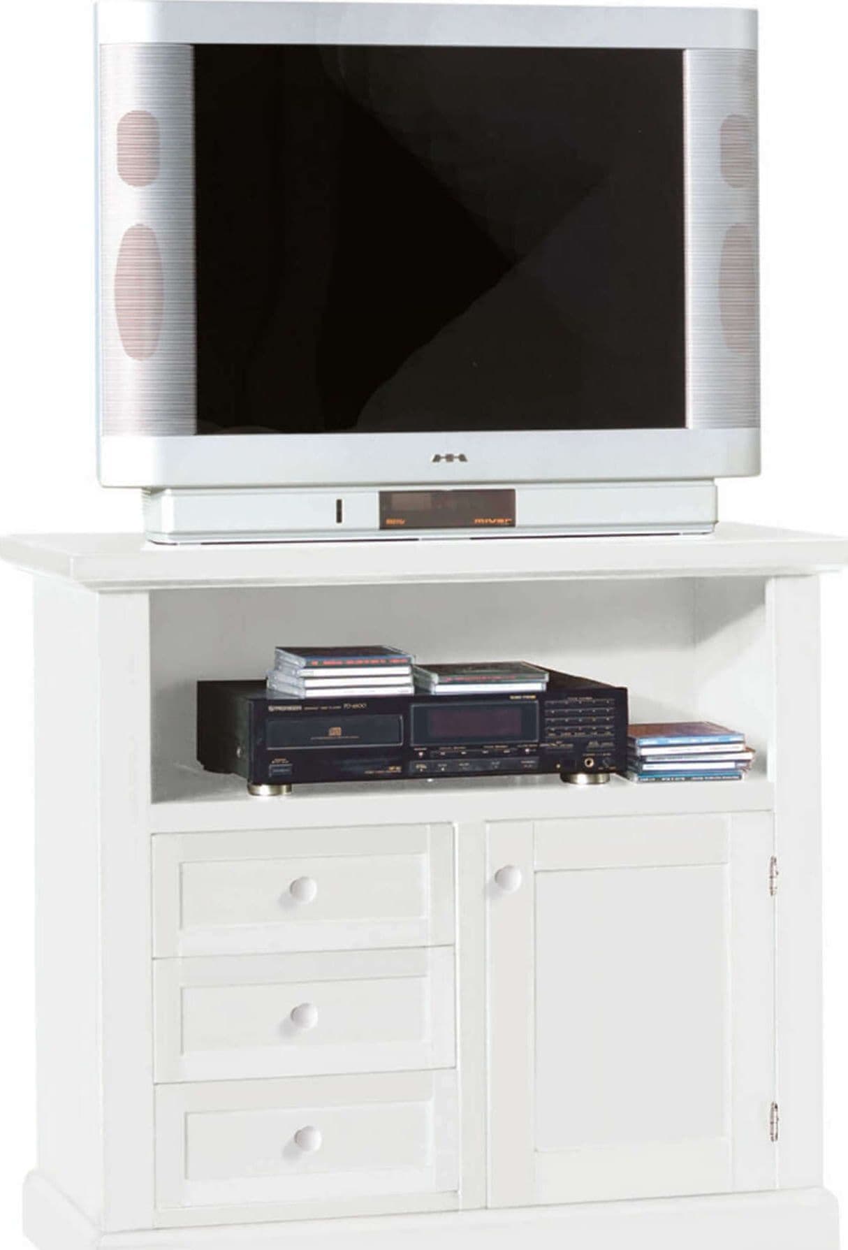 CONNELL - mobile porta tv in legno massello 84x40x80 Bianco Milani Home