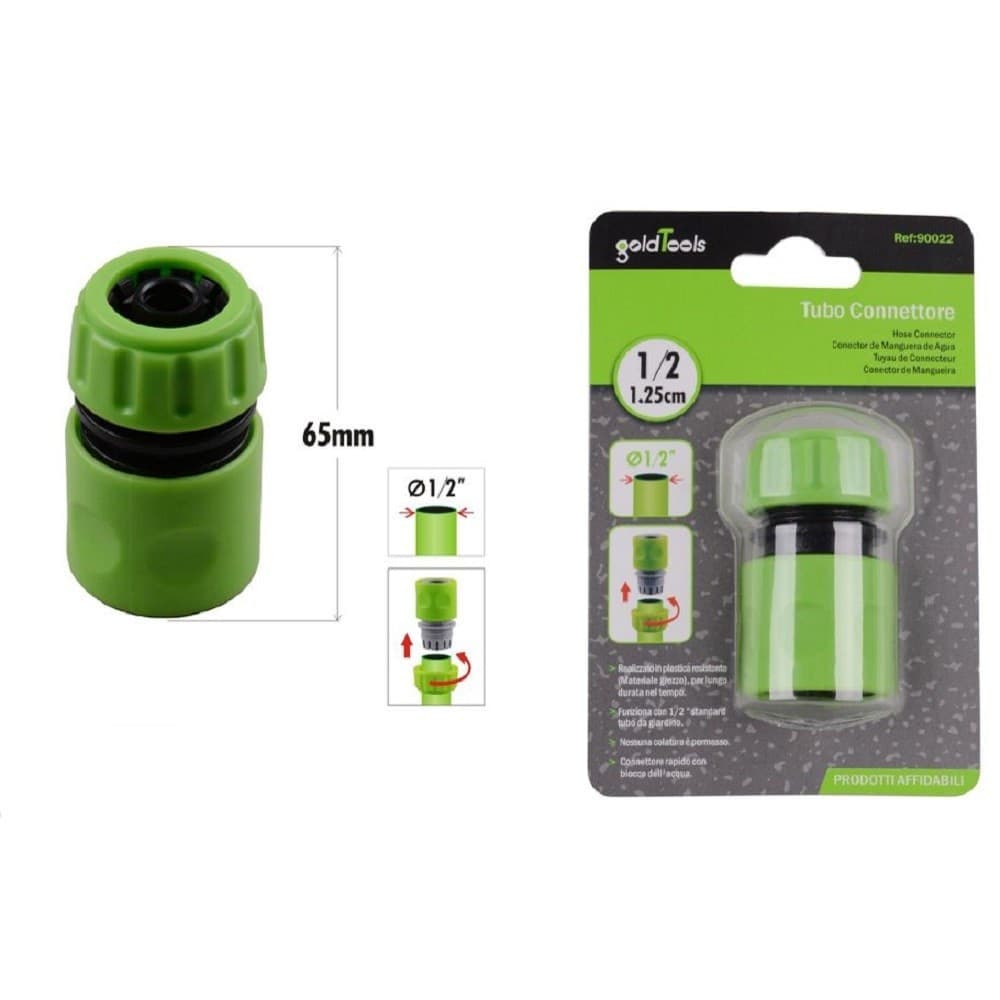 Connettore Con Innesto Rapido Con Acquastop Per Tubo Da 1/2? 1.25cm 65mm 90022 Giardino e giardinaggio/Attrezzi da giardino e attrezzature per l'irrigazione/Attrezzature per l'irrigazione/Pompe e accessori/Parti e connettori Trade Shop italia - Napoli, Commerciovirtuoso.it