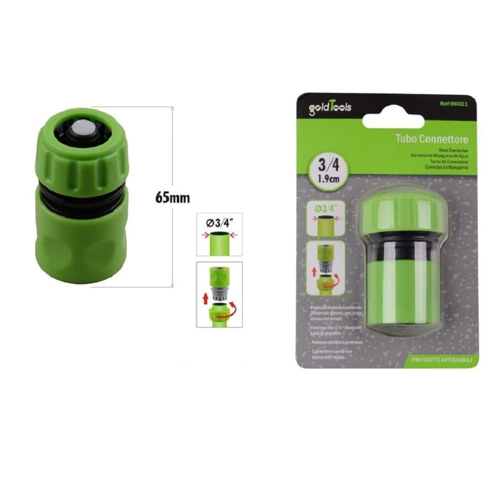 Connettore Con Innesto Rapido Con Acquastop Per Tubo Da 3/4? 1.9cm 65mm 90021 Giardino e giardinaggio/Attrezzi da giardino e attrezzature per l'irrigazione/Attrezzature per l'irrigazione/Pompe e accessori/Parti e connettori Trade Shop italia - Napoli, Commerciovirtuoso.it
