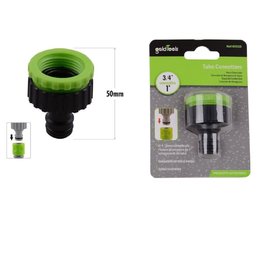 Connettore Rapido Con Filetto Femmina Da 3/4? A 1? Per Tubo Rubinetto 50mm 90025 Giardino e giardinaggio/Attrezzi da giardino e attrezzature per l'irrigazione/Attrezzature per l'irrigazione/Pompe e accessori/Parti e connettori Trade Shop italia - Napoli, Commerciovirtuoso.it