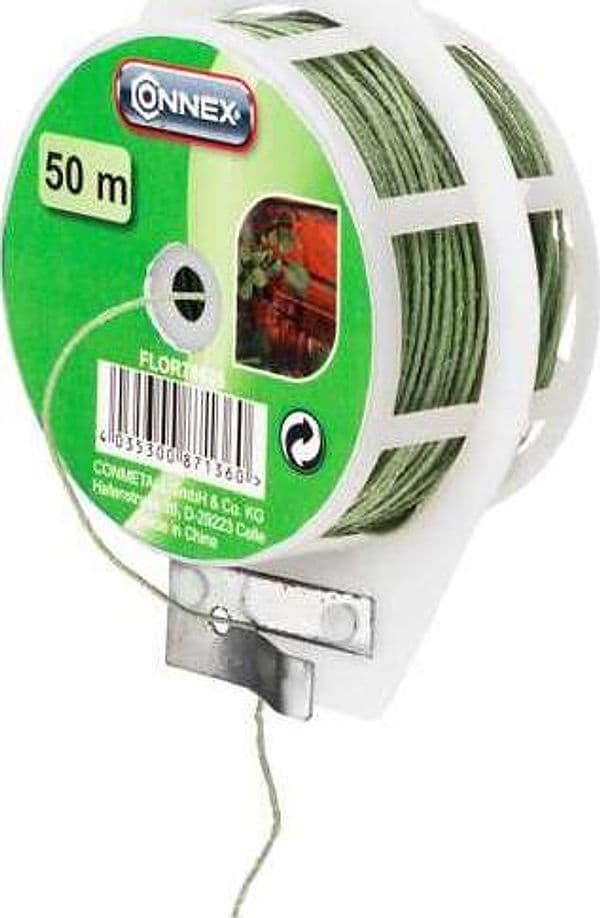 CONNEX - FILO PER GIARDINAGGIO IN FERRO PLASTIFICATO VERDE SU DISPENCER - 50 MT.