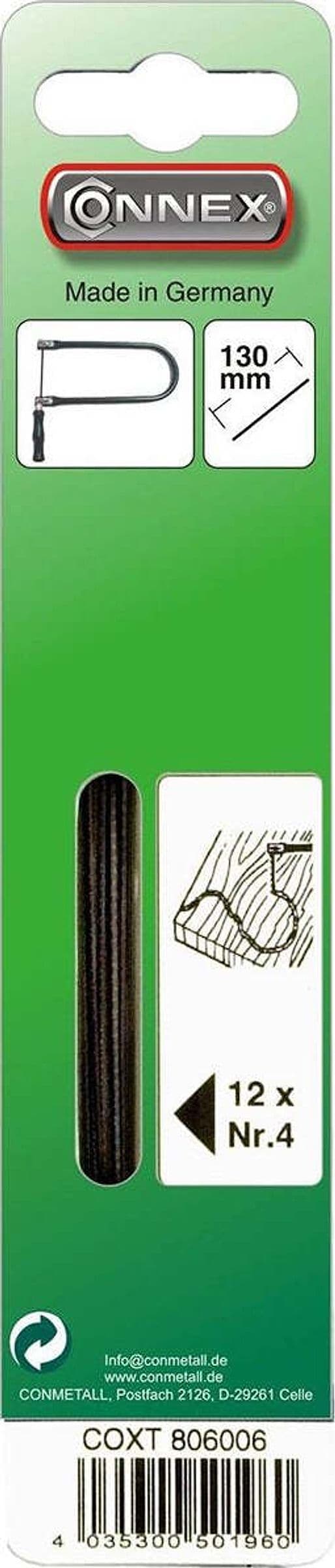 Connex-COXT806004-Lama-di-Ricambio-per-Sega-da-traforo-Taifun,-130-mm,-Confezione-da-12-Pezzi,-Misura-2,-Verde,-2