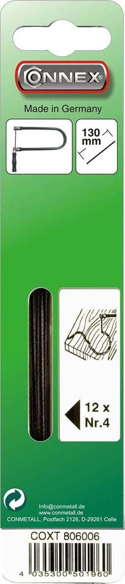 Connex-COXT806004-Lama-di-Ricambio-per-Sega-da-traforo-Taifun,-130-mm,-Confezione-da-12-Pezzi,-Misura-2,-Verde,-2