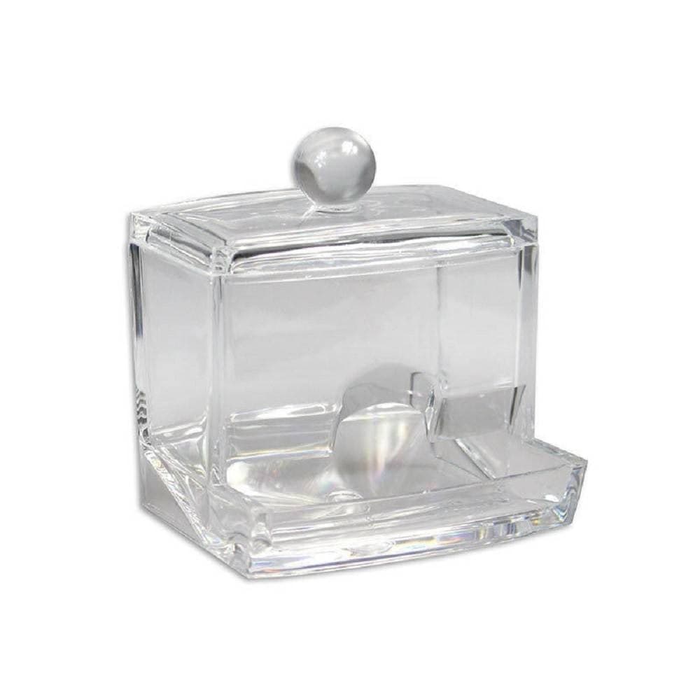 Contenitore-Trasparente-Dispenser-Cotton-Fioc-Ricaricabile-Coperchio-Organizer-10237