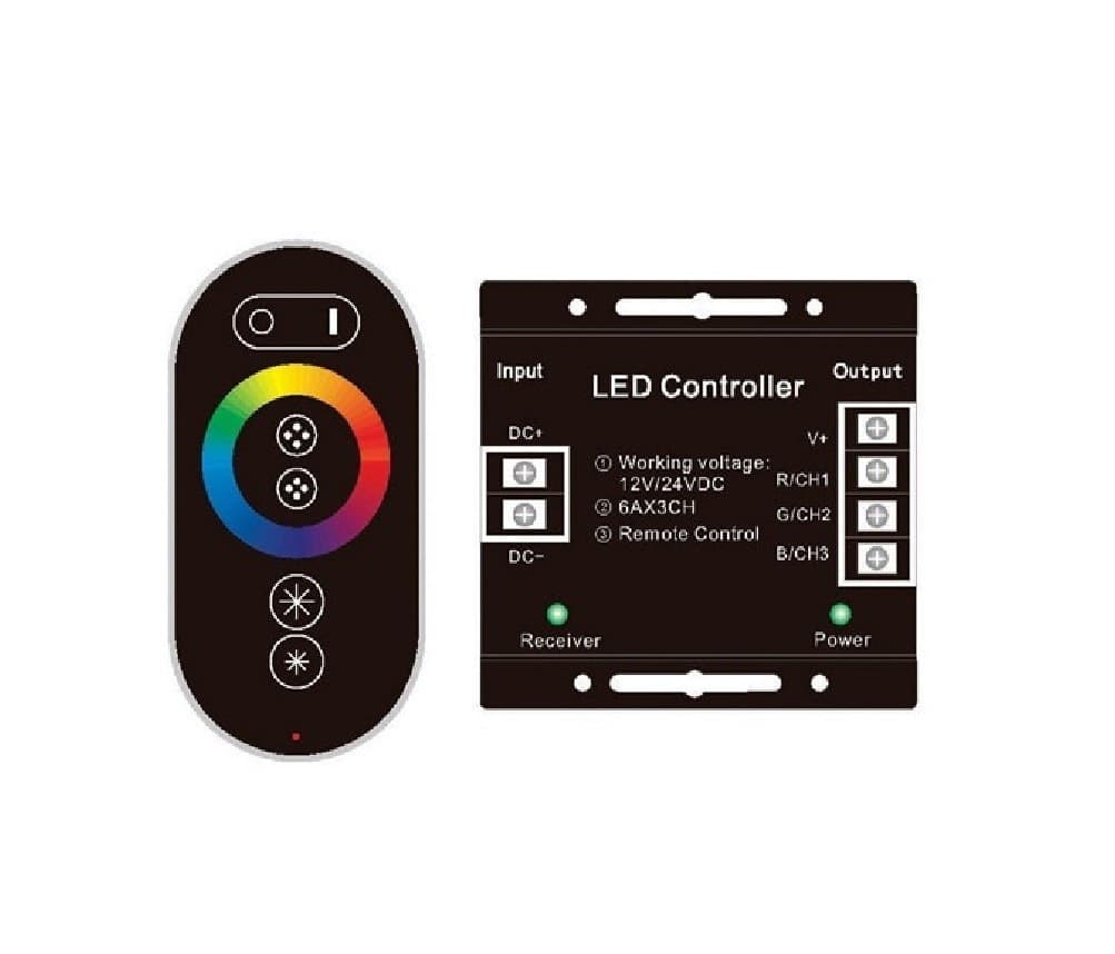 Controller Led Rgb Con Telecomando Touch Centralina Strip Striscia Led 12v Fai da te/Materiale elettrico/Interruttori e dimmer/Dimmer Trade Shop italia - Napoli, Commerciovirtuoso.it