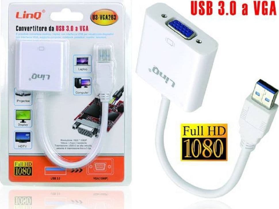 Convertitore Adattatore Video Da Usb 3.0 Maschio A Vga Femmina 1080p U3-vga263 Elettronica/Informatica/Accessori/Cavi e accessori/Cavi/Cavi VGA Trade Shop italia - Napoli, Commerciovirtuoso.it