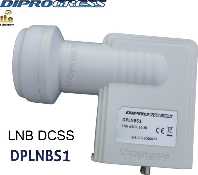 Convertitore-Satellitare-Illuminatore-Parabola-LNB-dCSS/SCR-16-UB-Singola-uscita-DIPROGRESS-DPLNBS1