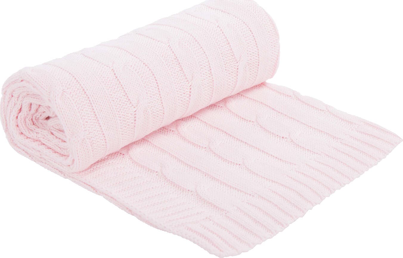 Coperta lavorata a maglia Rosa Chiaro Casa e cucina/Tessili per la casa/Biancheria per culle e lettini/Coperte e copertine/Coperte La Casa Del Bebè - Napoli, Commerciovirtuoso.it
