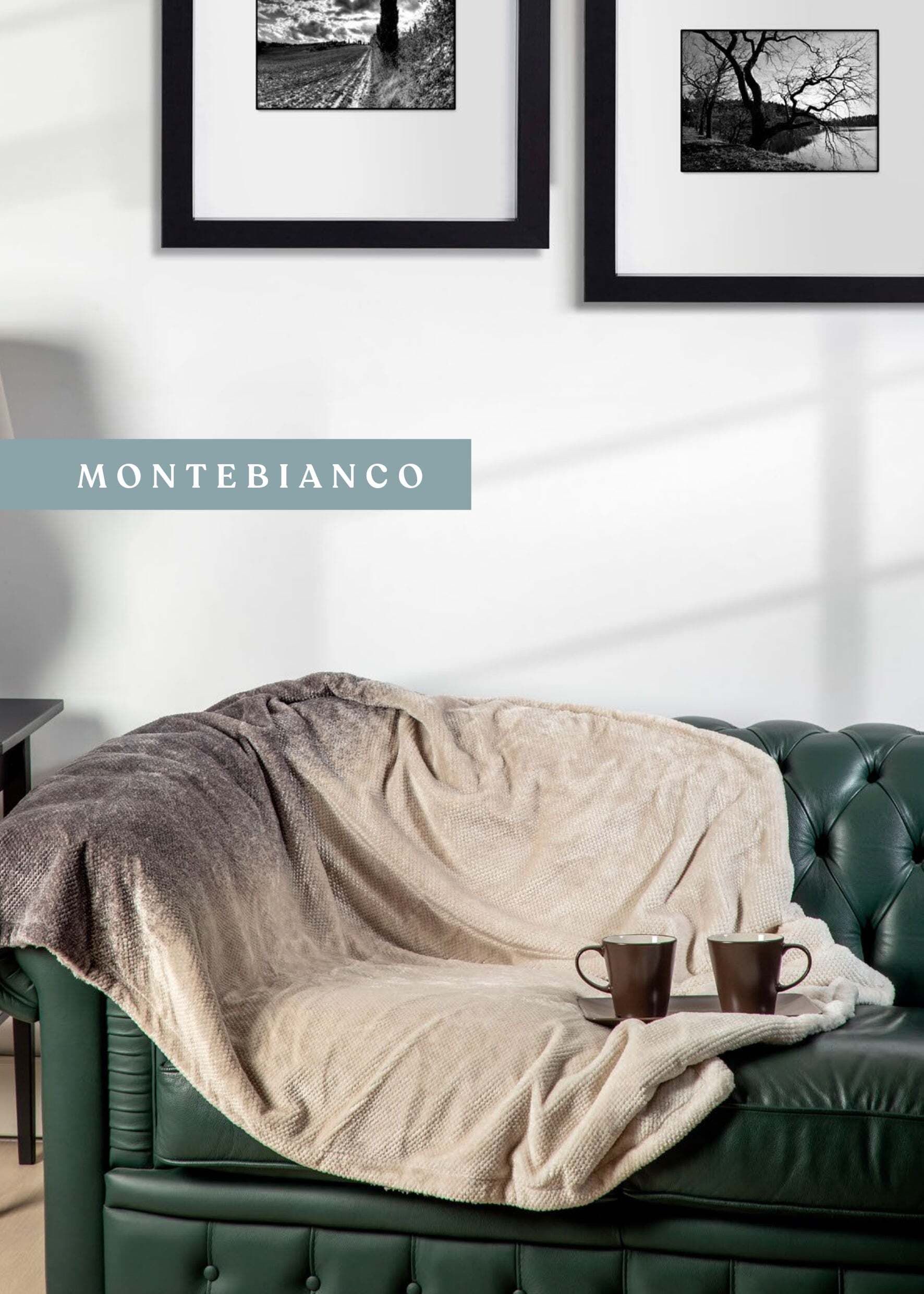 Coperta plaid acca24 montebianco in morbido pile + retro in sherpa in Plaid Falco Biancheria - Parete, commercioVirtuoso.it