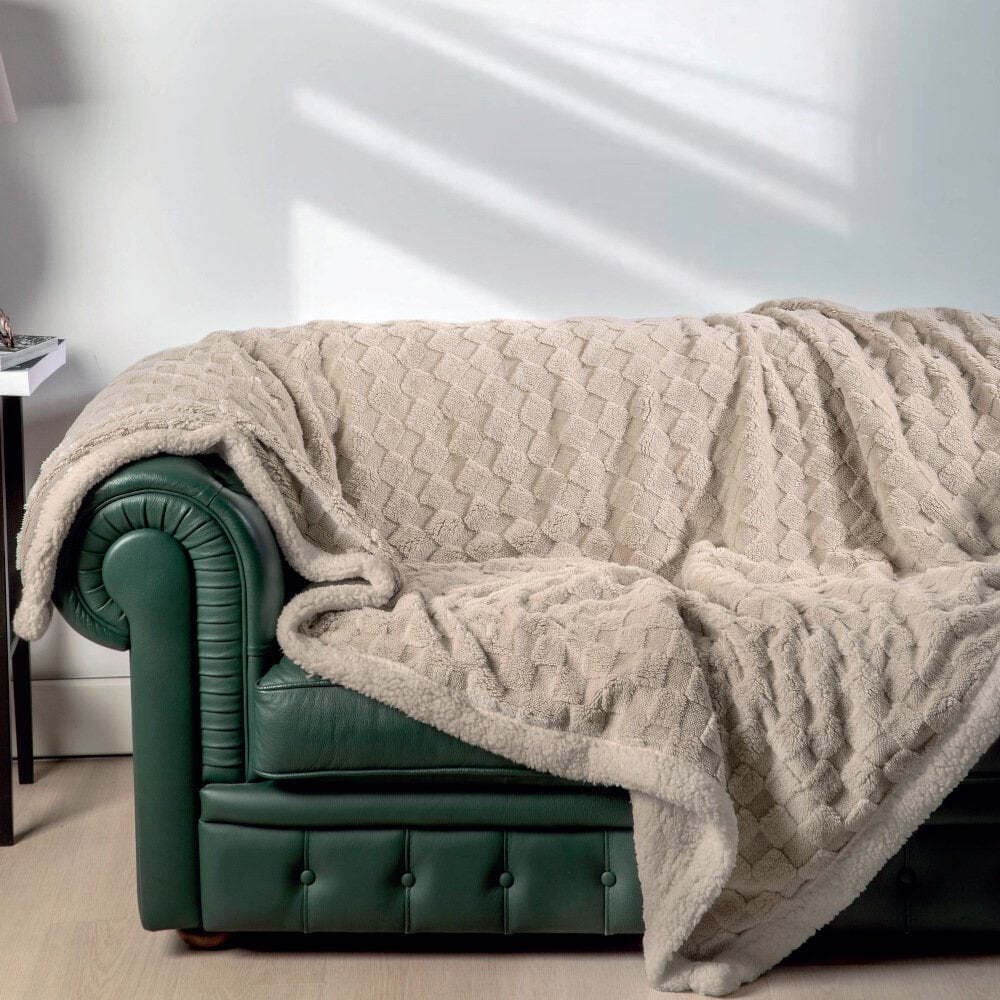 Coperta plaid acca24 ovindoli in morbido pile + retro in sherpa in Plaid Falco Biancheria - Parete, commercioVirtuoso.it