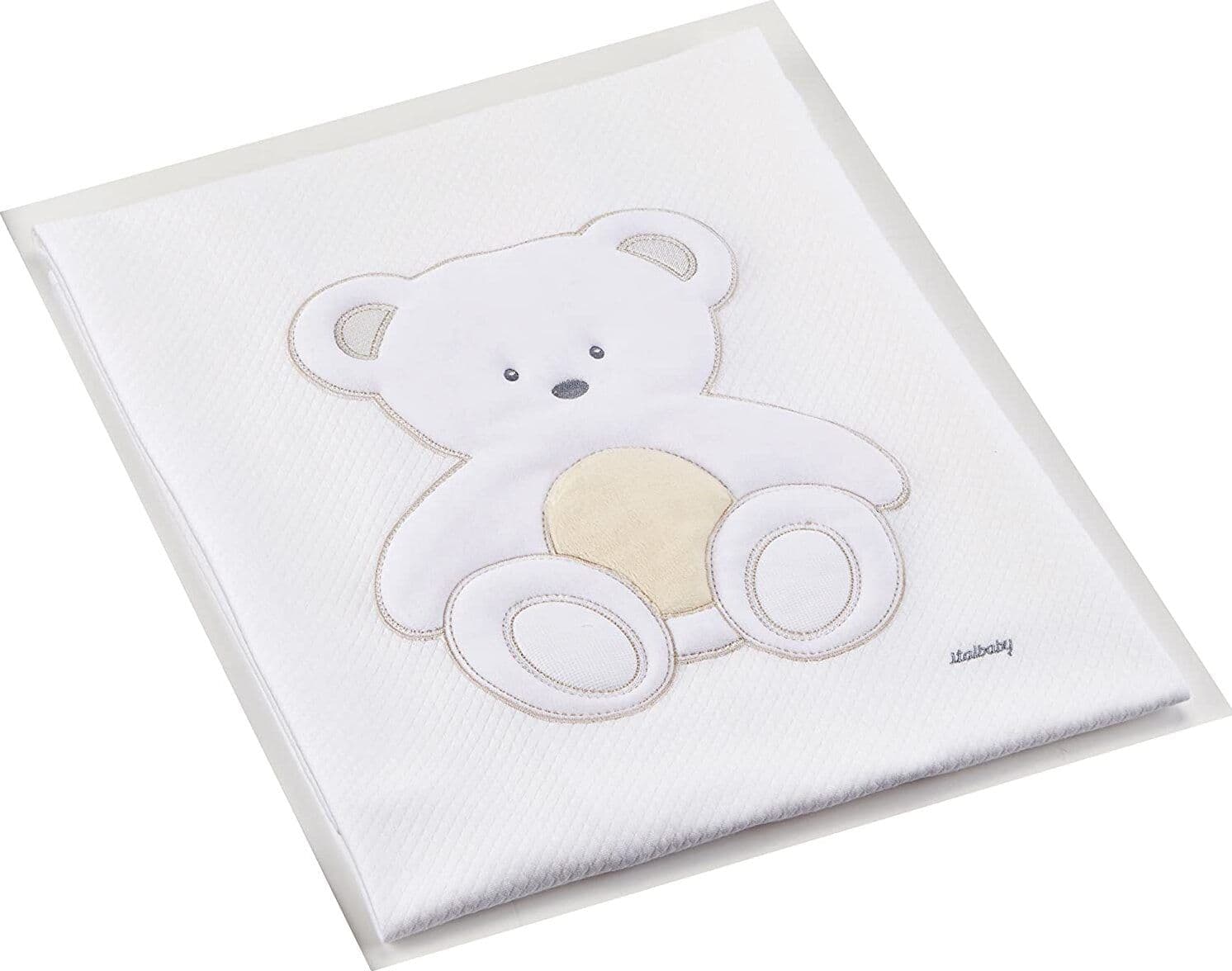 Copertina Piquet Lettino Ricamata Italbaby Peluche Azzurro Casa e cucina/Tessili per la casa/Biancheria per culle e lettini/Coperte e copertine/Coperte La Casa Del Bebè - Napoli, Commerciovirtuoso.it