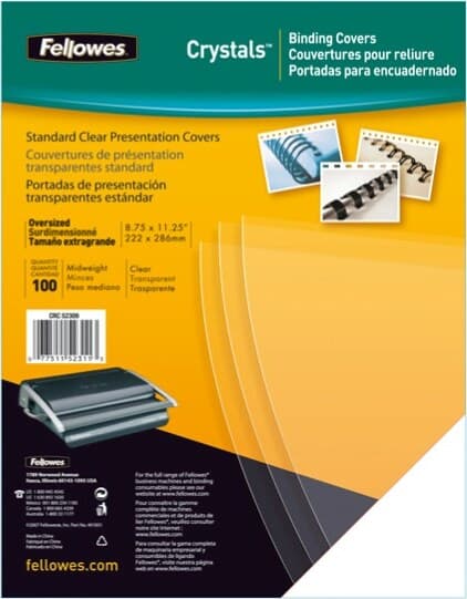 Copertine Clear - A4 - 150 micron - PVC - neutro trasparente - Fellowes - scatola 100 pezzi Cancelleria e prodotti per ufficio/Elettronica per ufficio/Rilegatrici e accessori/Copertine per rilegatrici Eurocartuccia - Pavullo, Commerciovirtuoso.it