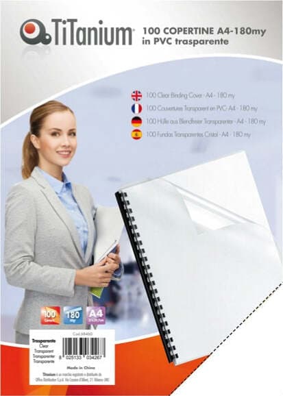 Copertine rilegatura - A4 - 180 micron - PVC - neutro trasparente - Titanium - scatola 100 pezzi Cancelleria e prodotti per ufficio/Elettronica per ufficio/Rilegatrici e accessori/Copertine per rilegatrici Eurocartuccia - Pavullo, Commerciovirtuoso.it