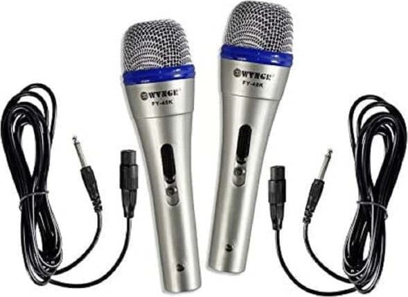 COPPIA 2 MICROFONI DINAMICI PROFESSIONALI FY-48K MEETING CONFERENZE KARAOKE CW505