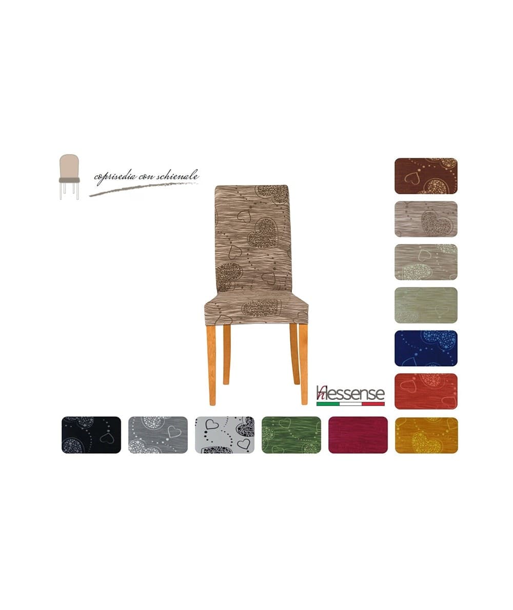 Coppia Coprisedia Con Schienale Elasticizzato Brio Hessense Linea Cuori in Fodere coprisedia per sala da pranzo Falco Biancheria - Parete, commercioVirtuoso.it