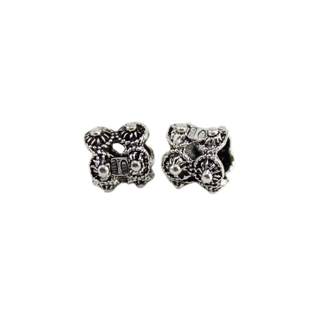 Coppia di Charm passanti in argento brunito filigrana sarda Filu e Trama in Bead Charm Gioielleria Saba - Dolianova, commercioVirtuoso.it